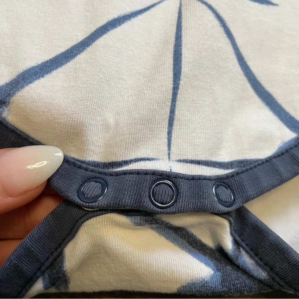 Monica + Andy Blue Shibori Long Sleeve Onesie
